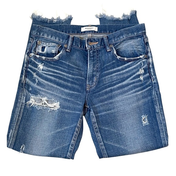 MOUSSY VINTAGE Women Blue Distressed Ripped Cropped Jeans Size 27 - Picture 5 of 15